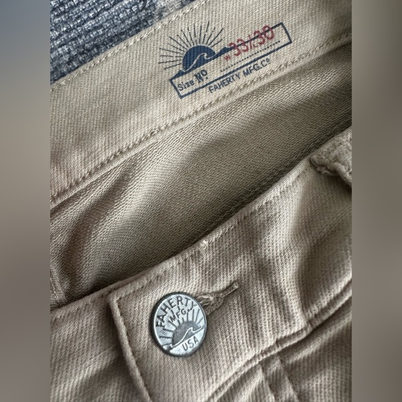 Faherty Men's Straight Leg Pants in Tan - Picture 3 of 6